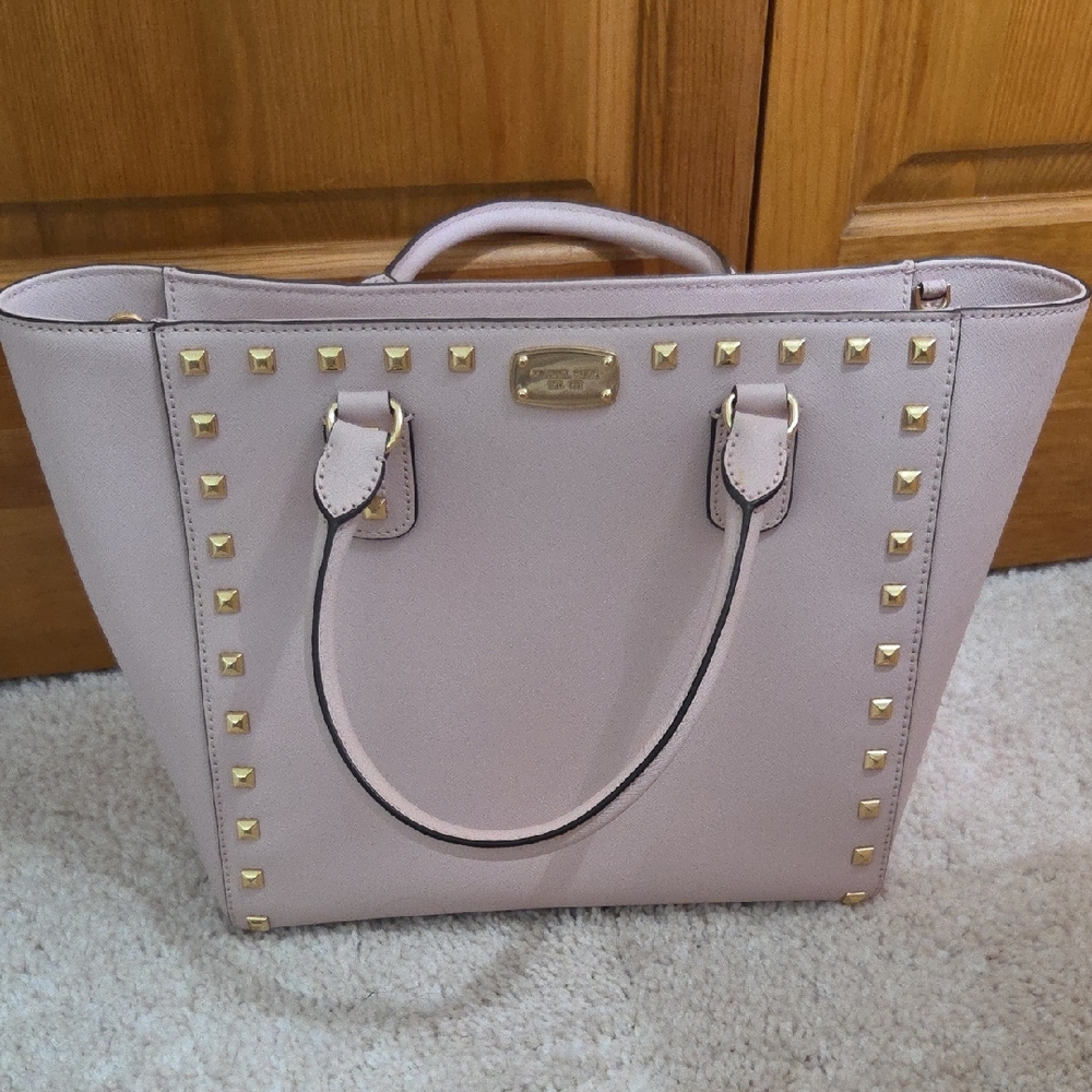 Michael Kors Blush Tote with Gold Studs